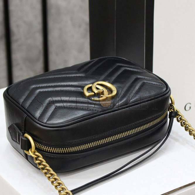 GUCCI MARMONT MATELASSE MINI BAG 448065 DTD1T 1000 (18*12*6cm)